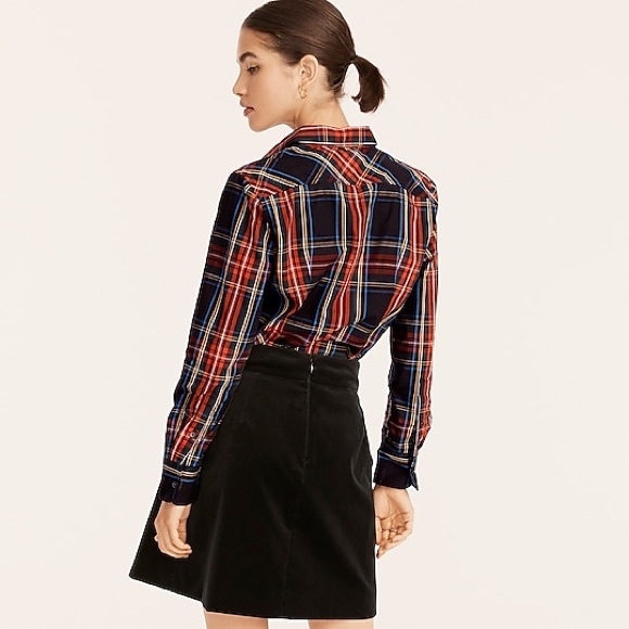 LAST CHANCE J.CREW Perfect Fit Tartan Button Down Shirt XXS - Picture 4 of 10